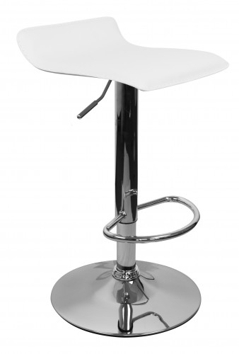 Barstool Stool Ibiza Reference Leatherette White Height Adjustable Design Barstool Without Backrest Chrome 110 Kg 12248 Spm2 134 1