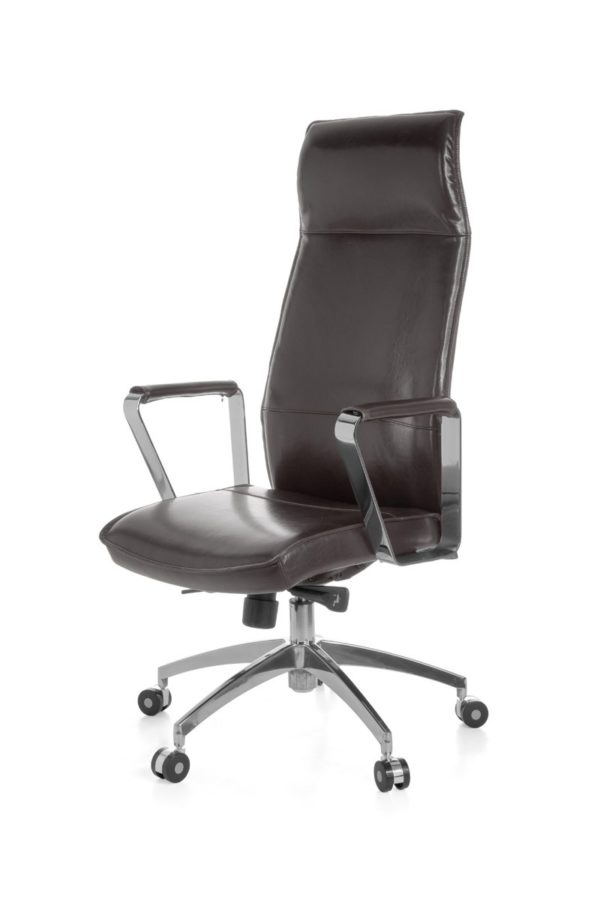 Office Chair Verona Reference Genuine Leather Brown Desk Chair X-Xl 120 Kg Synchronous Mechanism Executive Armchair Headrest 19004 004
