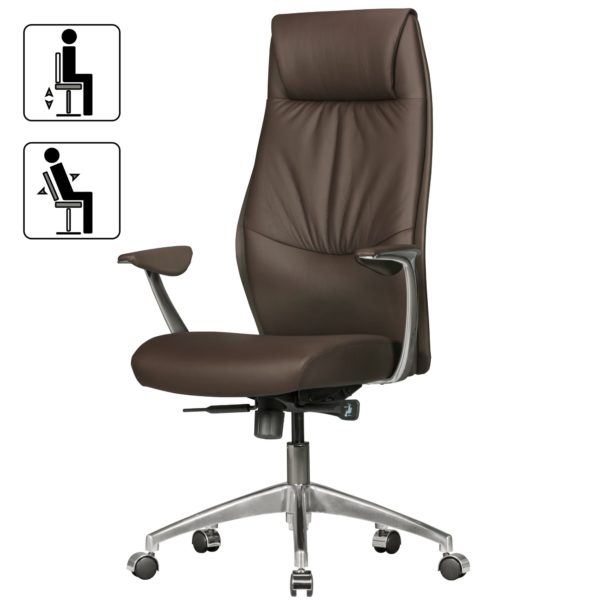 Leather Office Desk Ergonomic Chair Oxford 1 Brown X-Xl 120 Kg Headrest High 19011 Amstyle Buerostuhl Oxford 1 Echtleder Braun 9