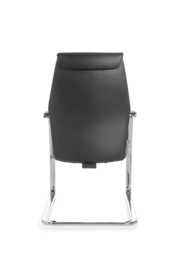 Cantilever Oxford Meeting Chair In Genuine Leather Black Rocking Chair Xxl Chrome 120Kg Visitors Chair Design 19016 013