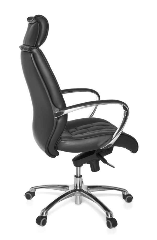 Leather X-Xl Office Chair Ergonomic Turin Black. Up To 120Kg Rocker Function Armrests Swivel Chair X-Xl 22818 018