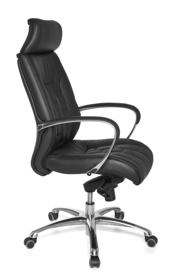 Leather X-Xl Office Chair Ergonomic Turin Black. Up To 120Kg Rocker Function Armrests Swivel Chair X-Xl 22818 020