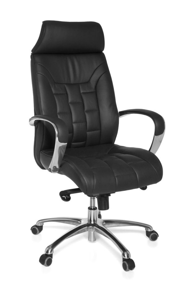 Leather X-Xl Office Chair Ergonomic Turin Black. Up To 120Kg Rocker Function Armrests Swivel Chair X-Xl 22818 023