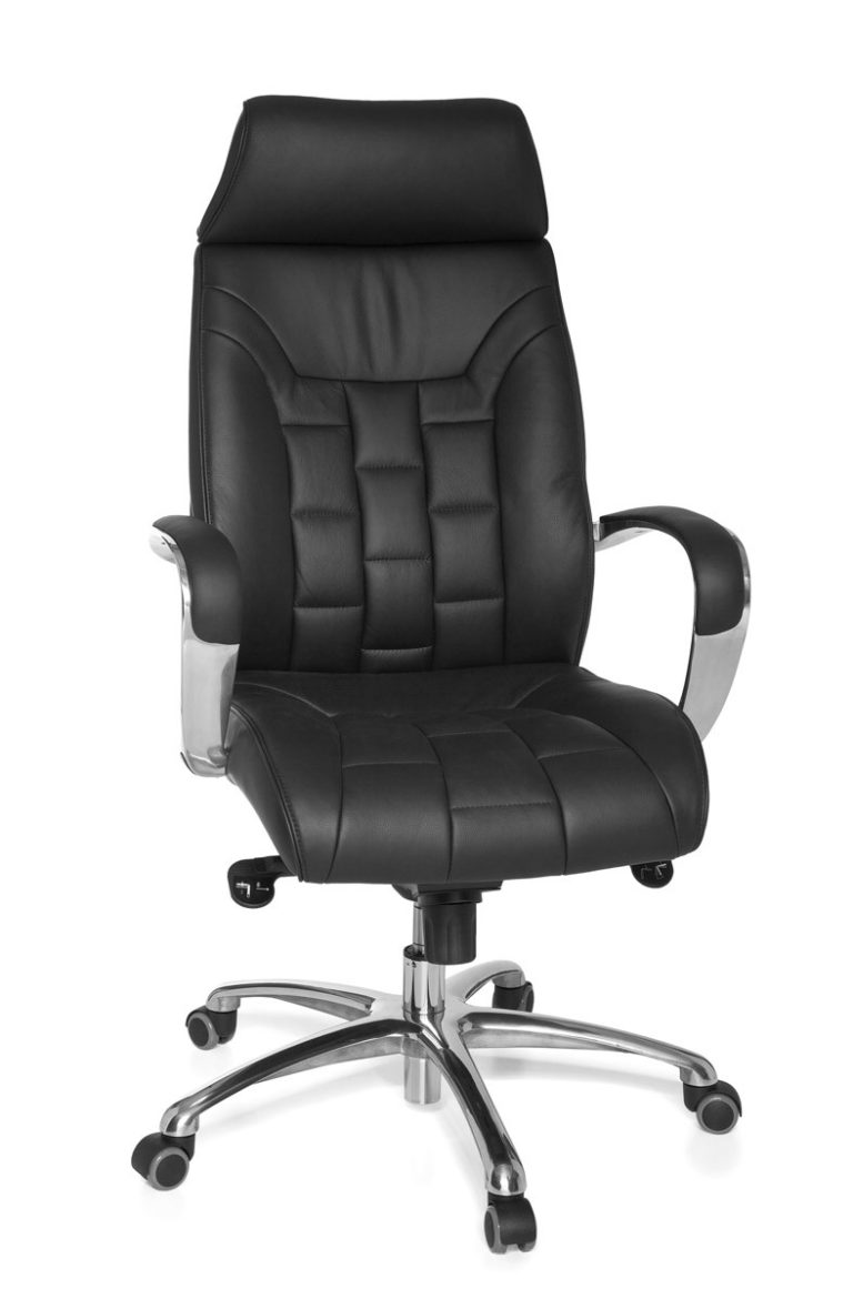 Leather Xxl Office Chair Ergonomic Turin Black. Up To 120kg Rocker