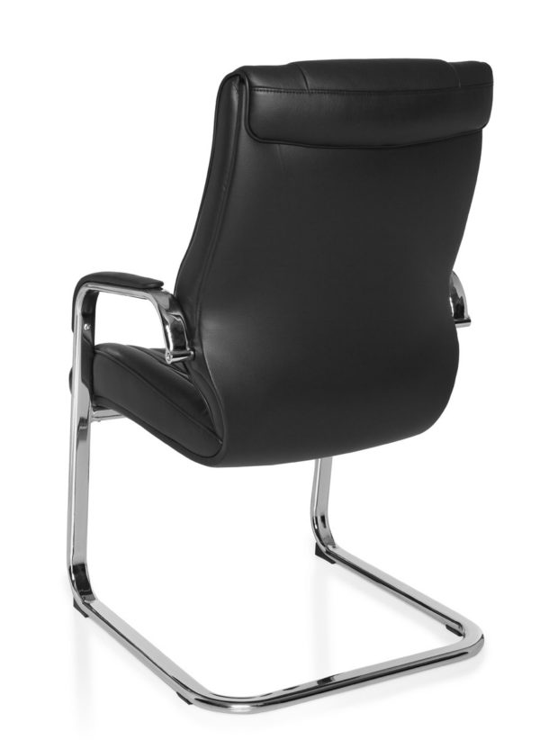 Cantilever Rimini Visitor Visitor Chair With Armrests, Conference Chair Leather Black 22822 011