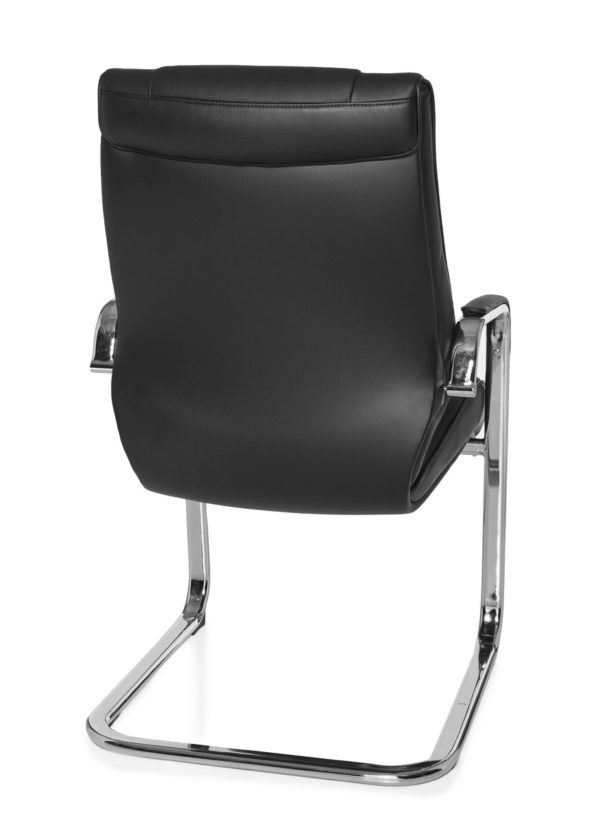 Cantilever Rimini Visitor Visitor Chair With Armrests, Conference Chair Leather Black 22822 014