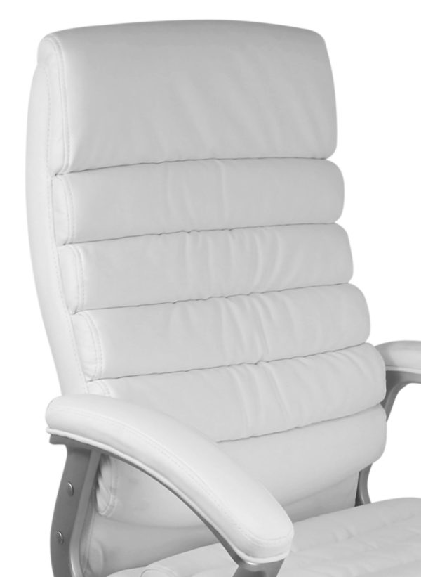 Office Ergonomic Chair Valencia White With Headrest 23257 Amstyle Buerostuhl Valencia Kunstleder Weis 1