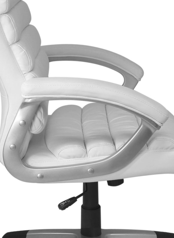 Office Ergonomic Chair Valencia White With Headrest 23257 Amstyle Buerostuhl Valencia Kunstleder Weis 2