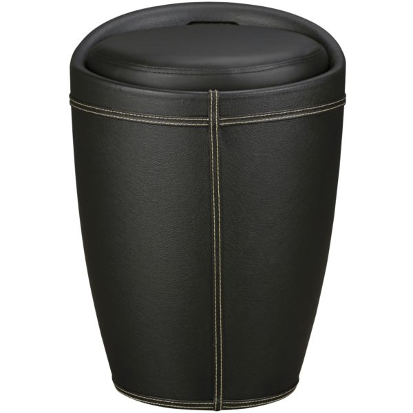Laundry Bin Lucy Laundry Basket Color Black Stool With Function Bathroom Stool Cover Imitation Leather Ottoman 100 Kg 29771 Amstyle Waeschebehaelter Lucy Waeschekorb F 5