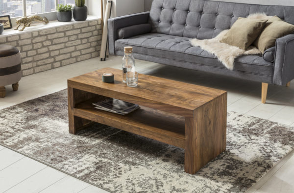 Coffee Table Solid Wood Durban Sheesham 110 Cm Wide Dining Room Table Design Brown Country Style Table 31304 Wohnling Couchtisch Mumbai Massiv Holz Durb 1