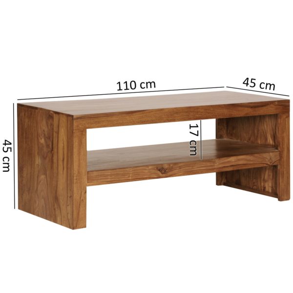 Coffee Table Solid Wood Durban Sheesham 110 Cm Wide Dining Room Table Design Brown Country Style Table 31304 Wohnling Couchtisch Mumbai Massiv Holz Durb 2