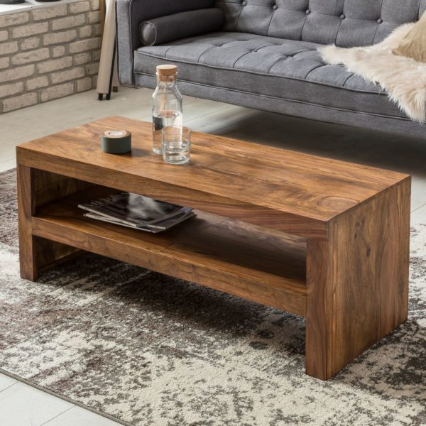 Coffee Table Solid Wood Durban Sheesham 110 Cm Wide Dining Room Table Design Brown Country Style Table 31304 Wohnling Couchtisch Mumbai Massiv Holz Durban