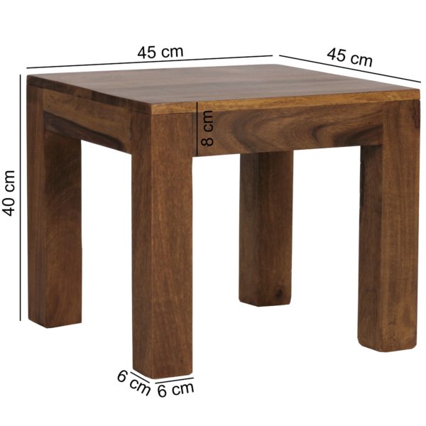 Coffee Table Solid Wood Sheesham 45 Cm Wide Living Room Table Design Dark Brown Country Style Table 31307 Wohnling Couchtisch Massiv Holz Sheesham 45 2