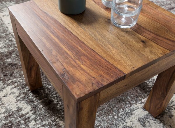 Coffee Table Solid Wood Sheesham 45 Cm Wide Living Room Table Design Dark Brown Country Style Table 31307 Wohnling Couchtisch Massiv Holz Sheesham 45 4
