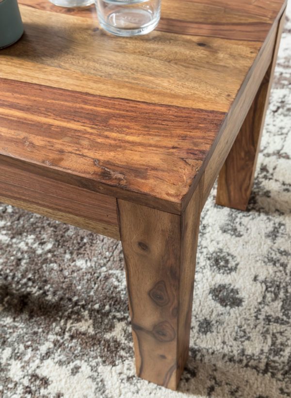 Coffee Table Solid Wood Sheesham 45 Cm Wide Living Room Table Design Dark Brown Country Style Table 31307 Wohnling Couchtisch Massiv Holz Sheesham 45 5