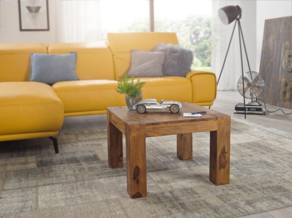 Coffee Table Mumbai Solid Wood Sheesham 60 Cm Wide Living Room Table Design Dark Brown Country House Style Side Table 31318 Wohnling Couchtisch Mumbai Massiv Holz Shee 1
