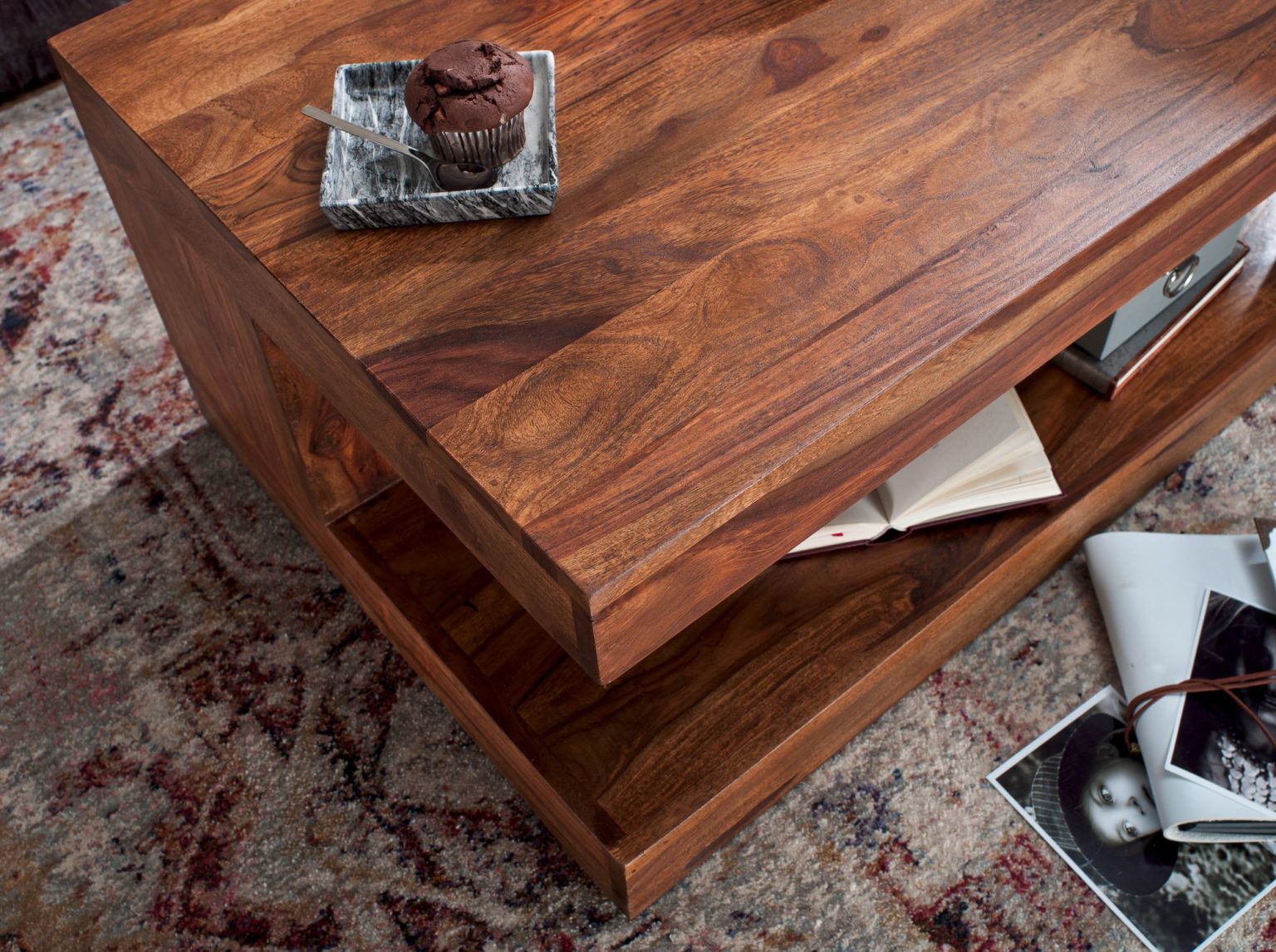 Coffee Table Mumbai Sheesham Solid Wood 90 X 60 X 40 Cm • ArtKomfort