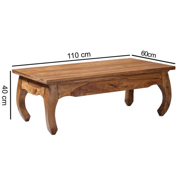 Coffee Table Solid Wood Sheesham 110 Cm Wide Dining Room Table Design Dark Brown Country Style Table 31327 Wohnling Couchtisch Opium Massiv Holz Shees 2