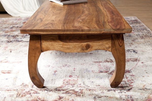 Coffee Table Solid Wood Sheesham 110 Cm Wide Dining Room Table Design Dark Brown Country Style Table 31327 Wohnling Couchtisch Opium Massiv Holz Shees 5