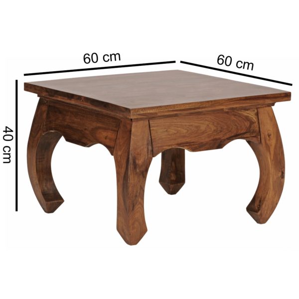 Coffee Table Solid Wood Sheesham 60 Cm Wide Living Room Table Design Dark Brown Country Style Table 31328 Wohnling Couchtisch Opium Massiv Holz Shees 2