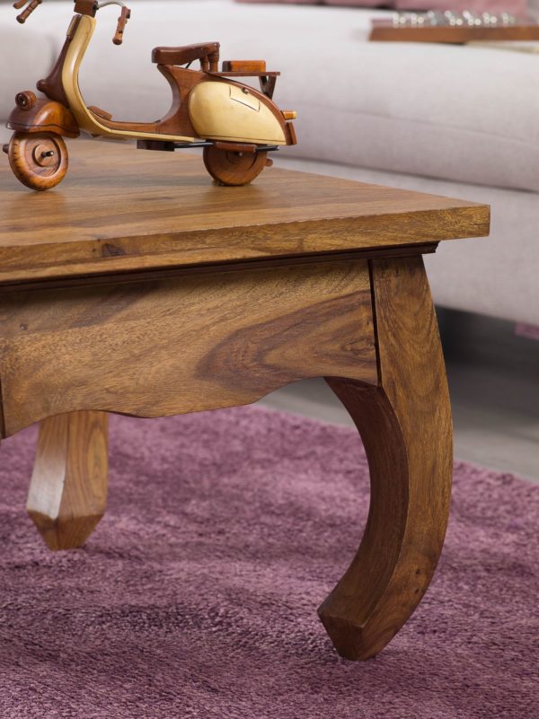 Coffee Table Solid Wood Sheesham 60 Cm Wide Living Room Table Design Dark Brown Country Style Table 31328 Wohnling Couchtisch Opium Massiv Holz Shees 5
