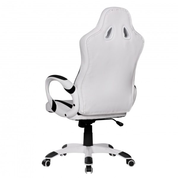 Office Boss Desk Ergonomic Chair With Armrests Executive Racer White Gaming 32152 Amstyle Buerostuhl Racer Weiss Gaming Chefs 2