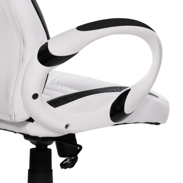Office Boss Desk Ergonomic Chair With Armrests Executive Racer White Gaming 32152 Amstyle Buerostuhl Racer Weiss Gaming Chefs 4