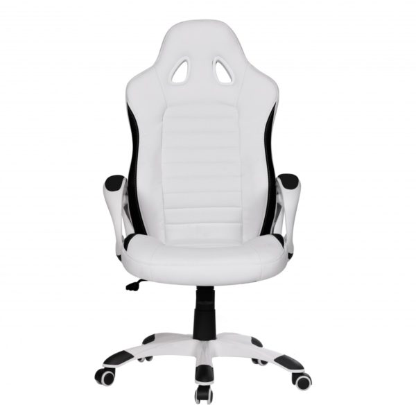 Office Boss Desk Ergonomic Chair With Armrests Executive Racer White Gaming 32152 Amstyle Buerostuhl Racer Weiss Gaming Chefs 5