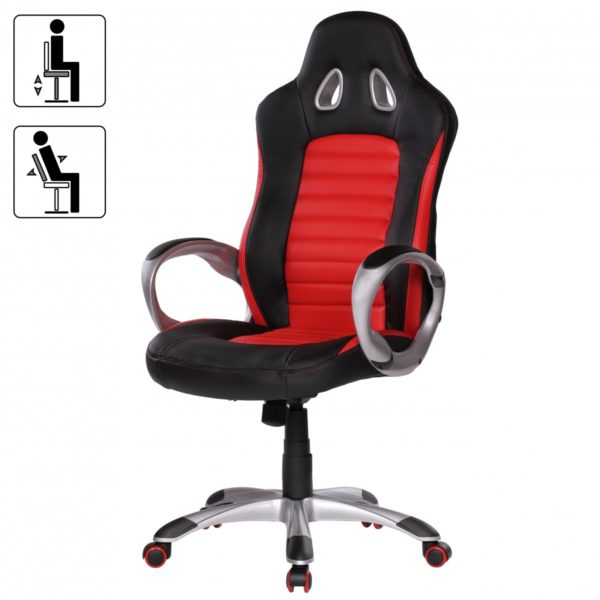 Office Boss Desk Ergonomic Chair With Armrests Executive Racer Red Gaming 32153 Amstyle Buerostuhl Racer Rot Gaming Chefses 1