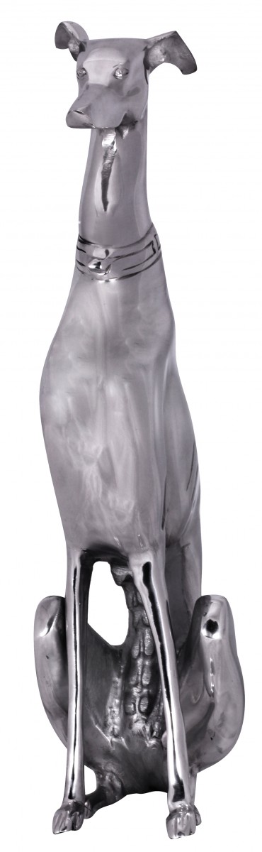 Скульптура Собаки Из Алюминия Ручной Работы 32596 Wohnling Dekoration Windhund Aluminium Silbern Wl1