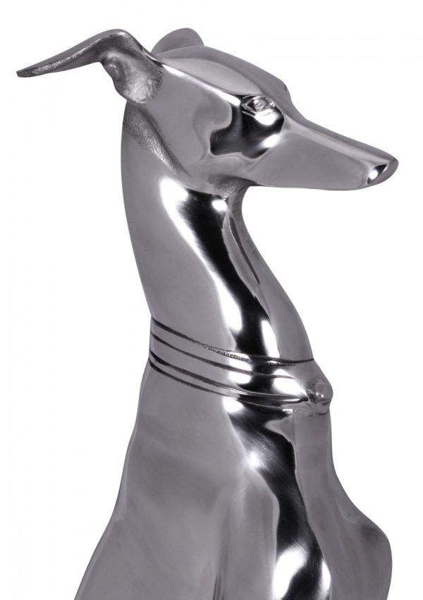 Decoration Design Dog Silvery Aluminum Greyhound Dog Statue Sculpture 32596 Wohnling Dekoration Windhund Aluminium Silbern W 4