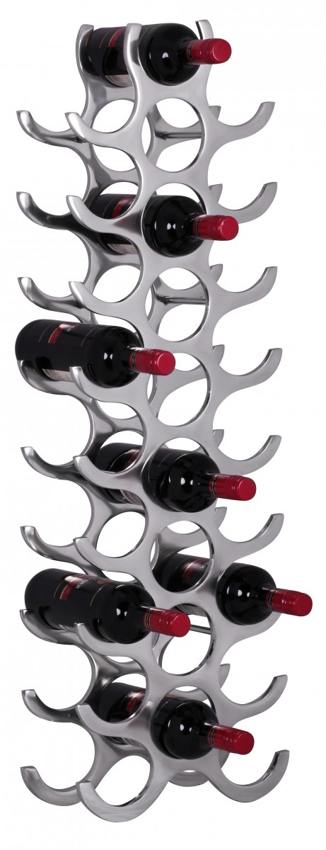 Wine Rack Design 98 Cm For 27 Bottles Aluminium Silver 32598 Wohnling Flame 27 Flaschen Weinregal Aluminium Sil