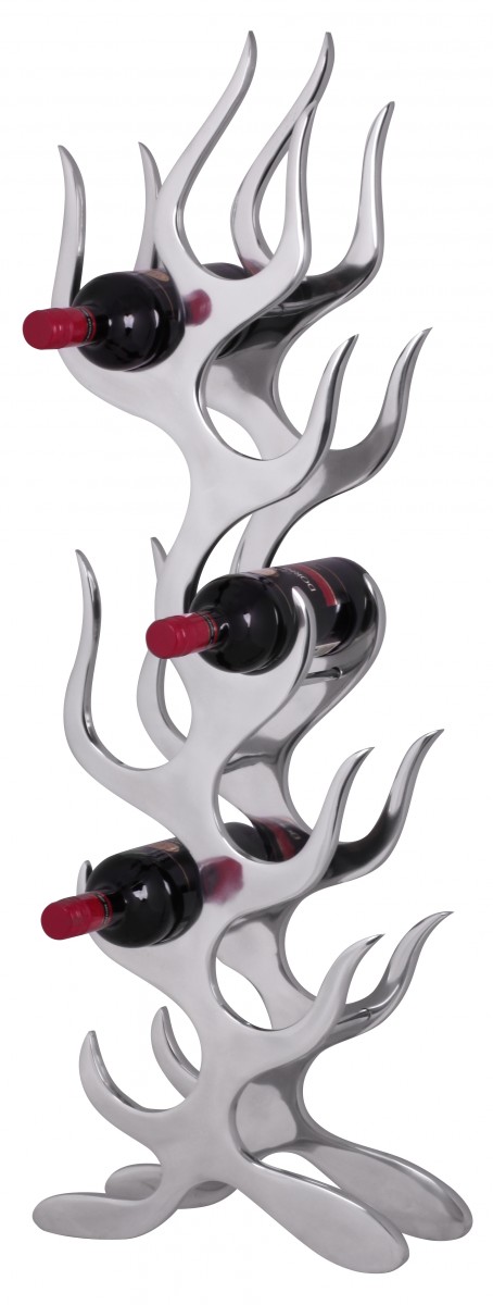 Design Aluminum Wine Rack Flame For 9 Bottles In Silver 32600 Wohnling Flame 9 Flaschen Weinregal Aluminium Silb