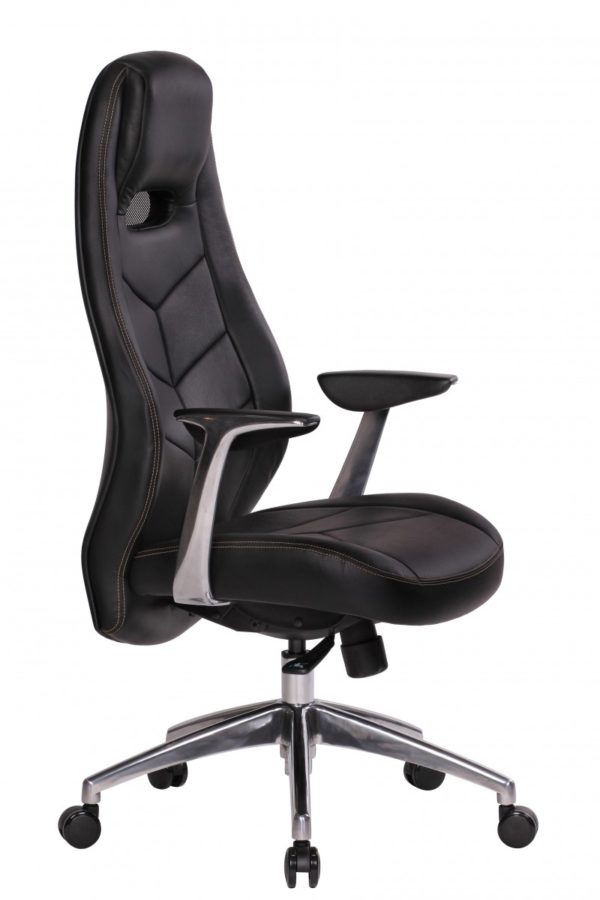 Real Leather Chair , Office Boss Desk Ergonomic Chair With Armrests Executive 32604 Amstyle Chefsessel Bari Echtleder Mit 5 Punkt S 10