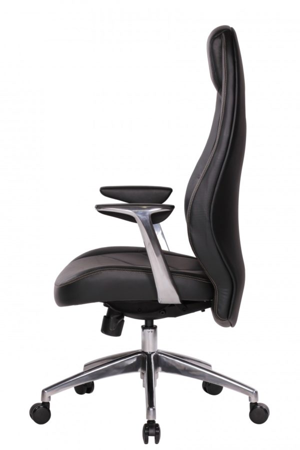 Real Leather Chair , Office Boss Desk Ergonomic Chair With Armrests Executive 32604 Amstyle Chefsessel Bari Echtleder Mit 5 Punkt Sy 4