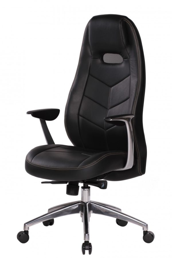 Real Leather Chair , Office Boss Desk Ergonomic Chair With Armrests Executive 32604 Amstyle Chefsessel Bari Echtleder Mit 5 Punkt Sync