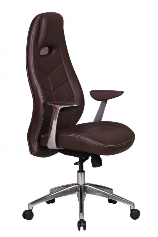 Office Ergonomic Chair Bari Genuine Leather Brown With Armrests Executive 33436 Amstyle Chefsessel Bari Echtleder Mit 5 Punkt S 11