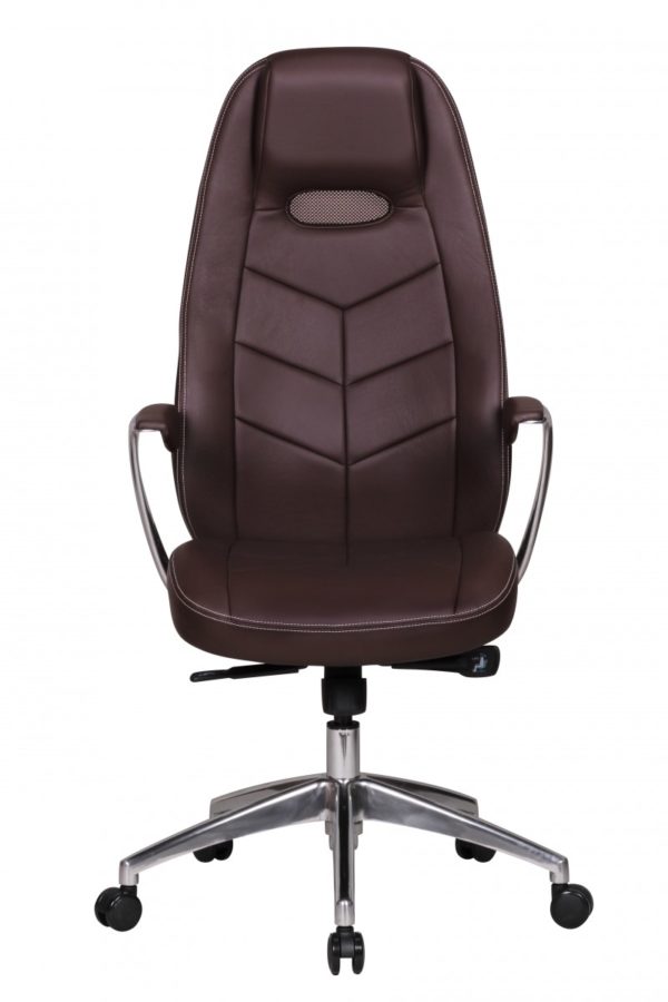 Office Ergonomic Chair Bari Genuine Leather Brown With Armrests Executive 33436 Amstyle Chefsessel Bari Echtleder Mit 5 Punkt Sy 1