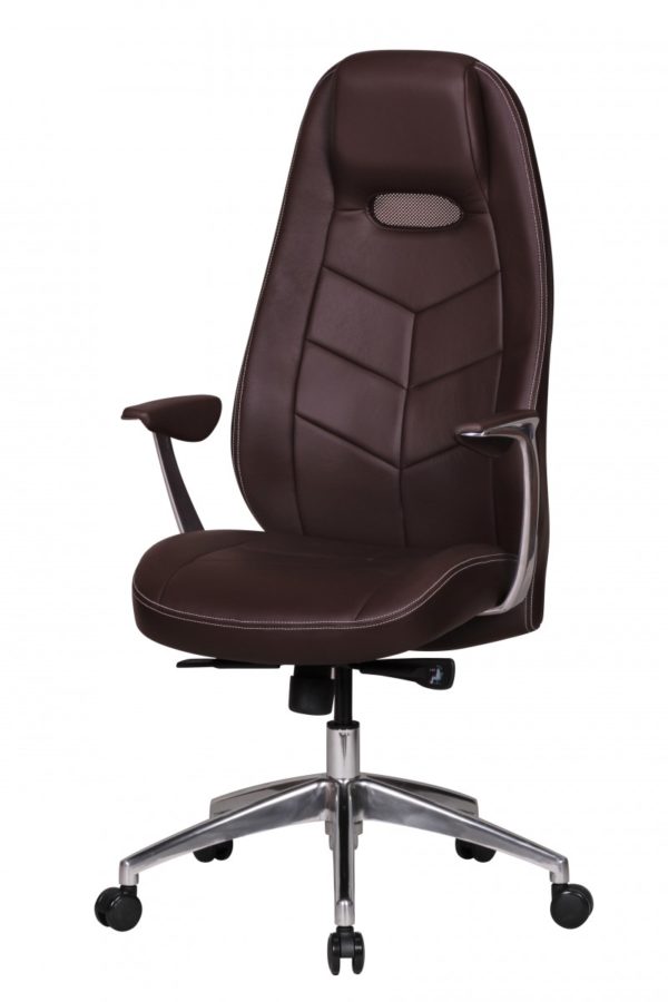 Office Ergonomic Chair Bari Genuine Leather Brown With Armrests Executive 33436 Amstyle Chefsessel Bari Echtleder Mit 5 Punkt Sy 3