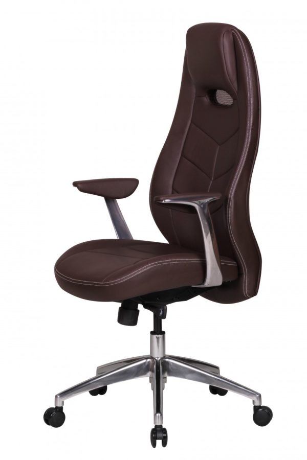 Office Ergonomic Chair Bari Genuine Leather Brown With Armrests Executive 33436 Amstyle Chefsessel Bari Echtleder Mit 5 Punkt Sy 4
