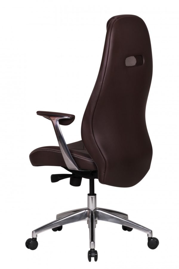 Office Ergonomic Chair Bari Genuine Leather Brown With Armrests Executive 33436 Amstyle Chefsessel Bari Echtleder Mit 5 Punkt Sy 6