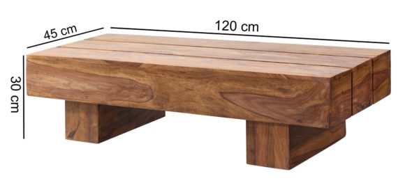 Coffee Table Solid Wood Sheesham 120Cm Wide Design Living Room Table Dark-Brown Country Style Table 34335 Wohnling Couchtisch Sira Massiv Holz Sheesh 8