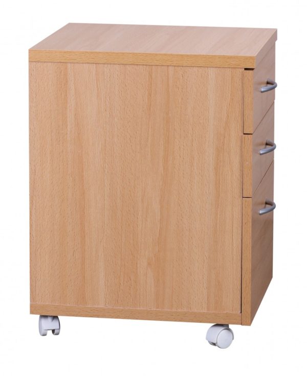 Rollcontainer Beech 40 X 60 Cm With 3 Drawers And Rollers 35997 Wohnling Rollcontainer Buche Iw01 Wl1 342 Wl1 34 2