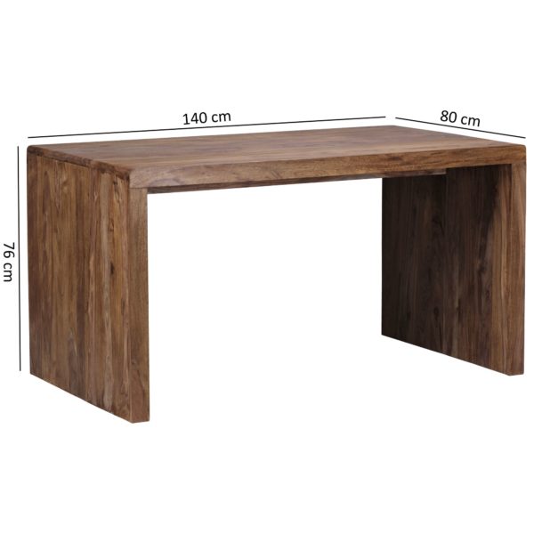 Desk Boha Solid Wood Sheesham Computer Table 140 Cm Wide Real Wood Design Filing Office Table Country Style Office Furniture Modern Office Furniture 36260 Wohnling Schreibtisch Boha Massiv Holz Shee 4