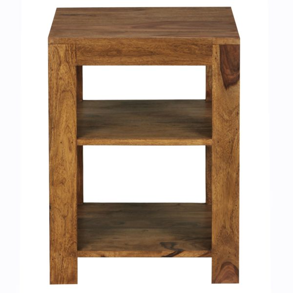 Standing Shelving Solid Wood Sheesham 60Cm Living Room Shelf With 2 Storage Design Country Style Table 36268 Wohnling Standregal Mumbai Massiv Holz Shee 5