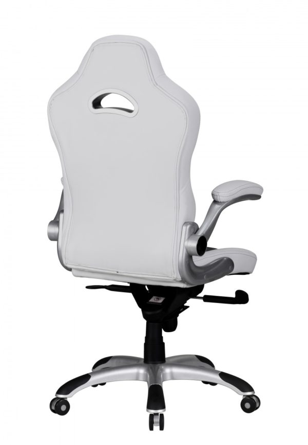 Office Ergonomic Chair Racing 36303 Chefsessel Amstyle Racing Leder Optik Weiss Grau 8