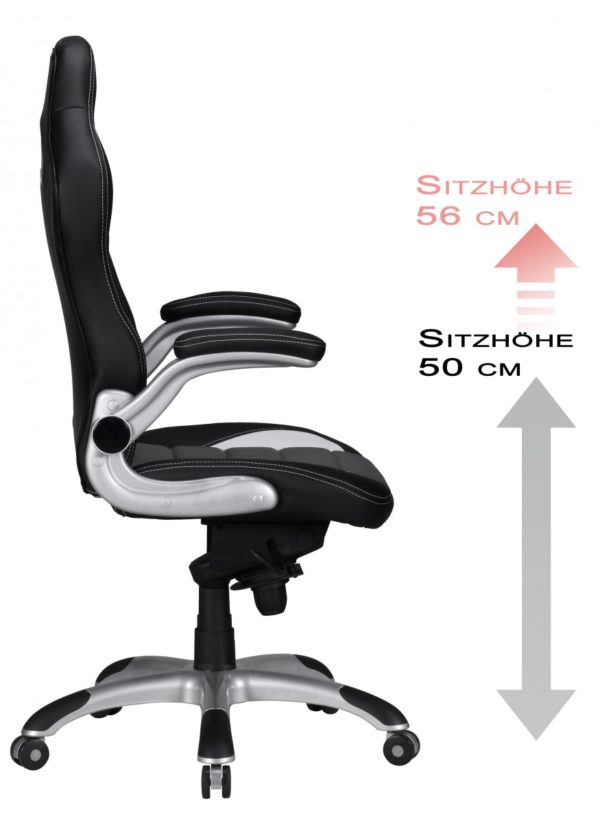 Office Ergonomic Chair Racing 36304 Chefsessel Amstyle Racing Leder Optik Schwarz G 13