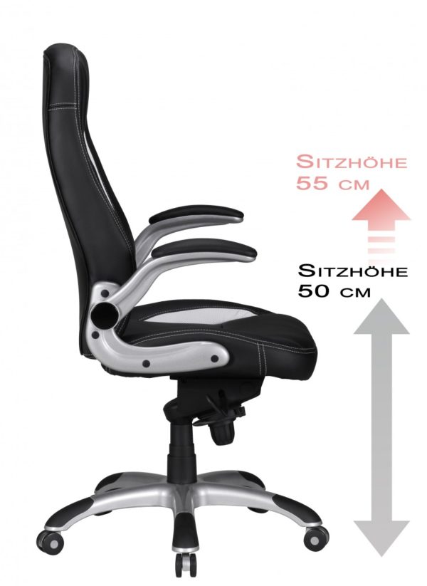 Office Ergonomic Chair Belgrade 36305 Chefsessel Amstyle Belgrad Leder Optik Schwarz 14