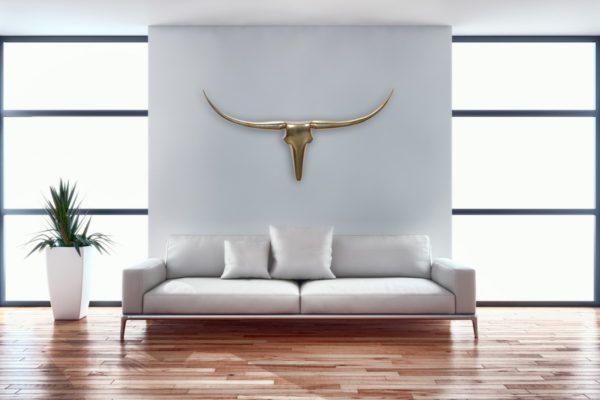 Wall Decoration Antler Bull L 125 Cm Golden Aluminum 36351 Wohnling Wanddekoration Geweih Bull L 125 Cm Alu 6