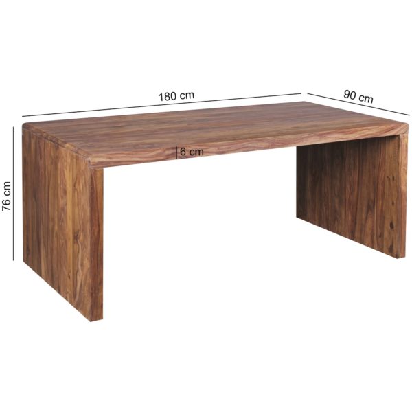 Desk Boha Solid Wood Sheesham Computer Table 180 Cm Wide Real Wood Design Filing Office Table Country Style 38365 Wohnling Schreibtisch Boha Massiv Holz Shee 6
